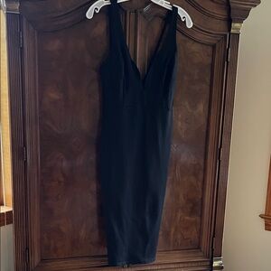 Lulu's Elegant Black Midi Dress